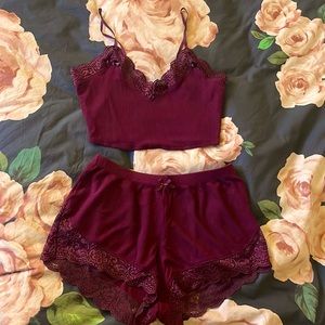 Mimi’s Time PJ Set Fashion Nova Pajamas in Burgundy S